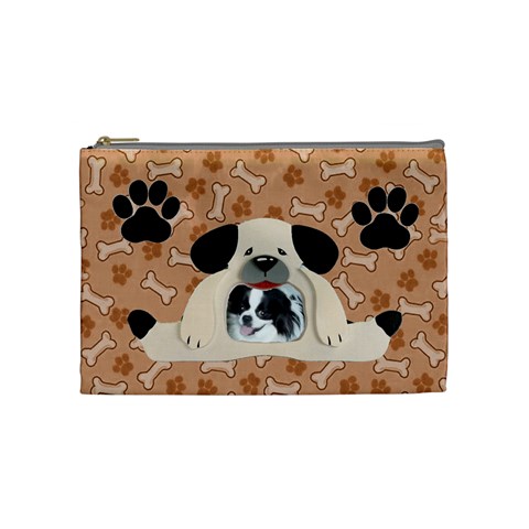 Doggie Medium Cosmetic Bag By Joy Johns Front