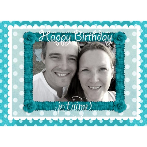 J taime Happy Birthday 3d Card In Aqua By Claire Mcallen Front
