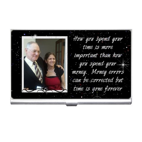 How You Spend Your Time Business Card Holder Two By Kim Blair Front