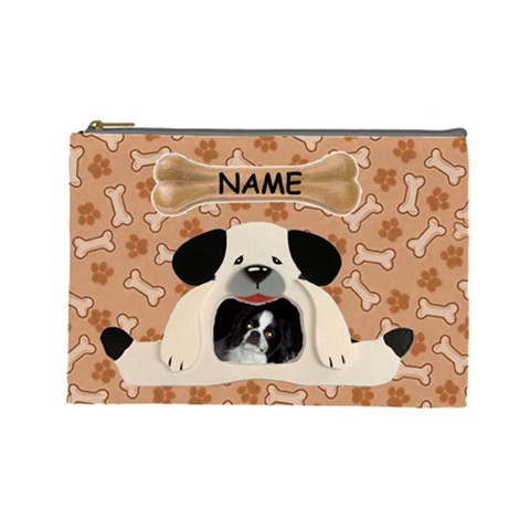 Doggie Large Cosmetic Bag By Joy Johns Front