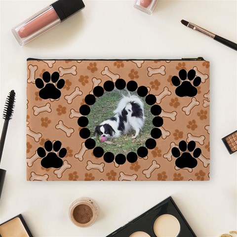 Doggie Large Cosmetic Bag By Joy Johns Back
