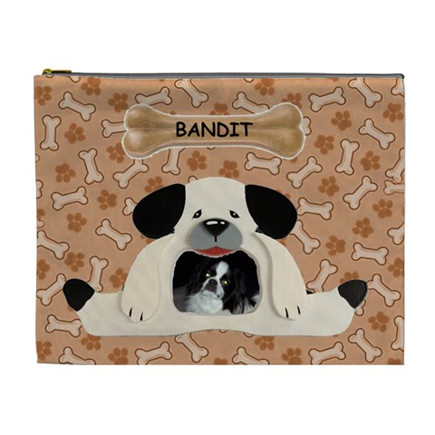 Doggie Xl Cosmetic Bag By Joy Johns Front