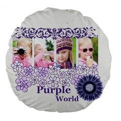 flower kids - Large 18 Premium Round Cushion flower kids - Large 18 Premium Round Cushion