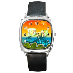 summer - Square Metal Watch