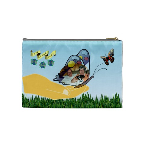 Butterfly Medium Cosmetic Bag 2 By Joy Johns Back