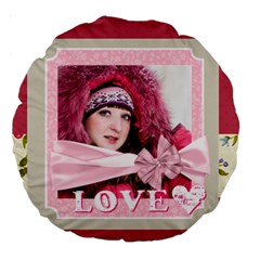 love - Large 18 Premium Round Cushion love - Large 18 Premium Round Cushion