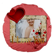 love - Large 18 Premium Round Cushion love - Large 18 Premium Round Cushion