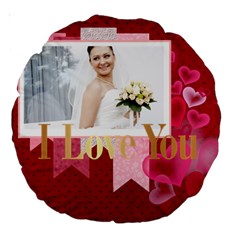 love - Large 18 Premium Round Cushion love - Large 18 Premium Round Cushion