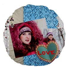 love - Large 18 Premium Round Cushion love - Large 18 Premium Round Cushion
