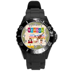 school life - Round Plastic Sport Watch (L)