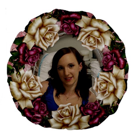 Pink Roses 18  Premium Round Cushion By Deborah Front