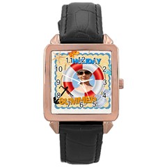 summer - Rose Gold Leather Watch 