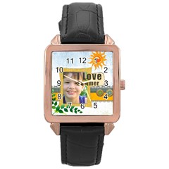 summer - Rose Gold Leather Watch 