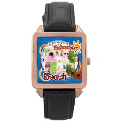 summer - Rose Gold Leather Watch 