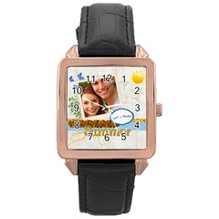 summer - Rose Gold Leather Watch 