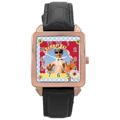 summer - Rose Gold Leather Watch 