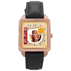 summer - Rose Gold Leather Watch 