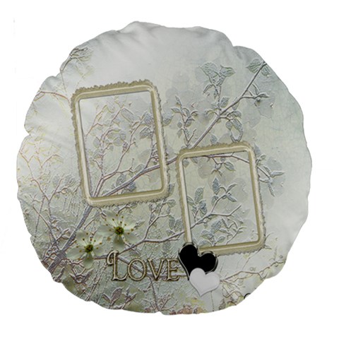 White Love 18  Round Cushion Case 2 Sides By Ellan Front