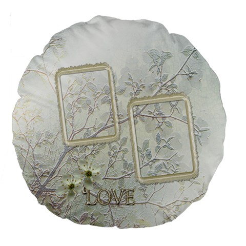 White Love 18  Round Cushion Case 2 Sides By Ellan Back