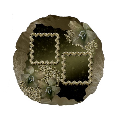 Silver Love 15  Round Cushion Case By Ellan Front