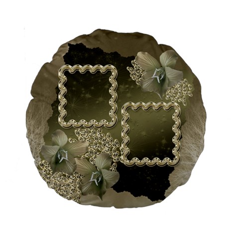 Silver Love 15  Round Cushion Case By Ellan Back