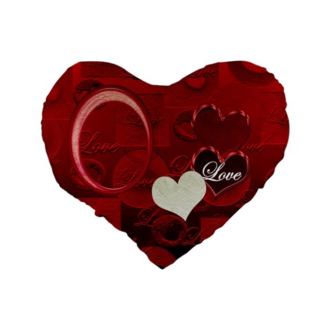 I Heart You Red Love 16  Heart Cushion By Ellan Back