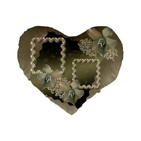 Silver 16  Heart Cushion By Ellan Front