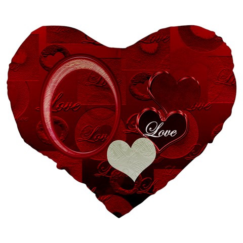 Red Love 19  Heart Cushion By Ellan Back