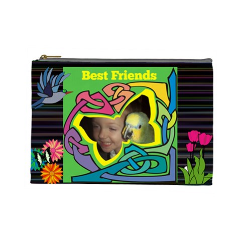 Best Friends Large Cosmetic Bag By Joy Johns Front