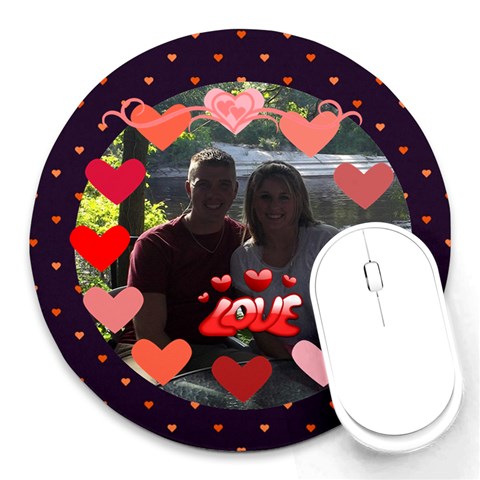 Circle Of Love Round Mousepad By Joy Johns Front