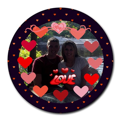 Circle Of Love Round Mousepad By Joy Johns Front
