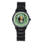 green watch - Stainless Steel Round Watch