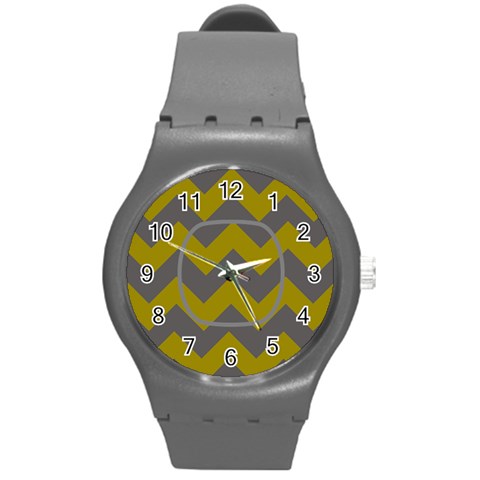 Gray/yellow Chevron Sport Watch By Amanda Bunn Front