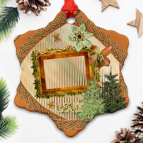 Christmas Alternate Floral Ornament 1 By Ellan Front