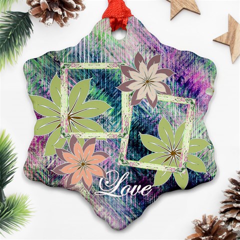 Blues Flowers Love Floral Ornament 1 By Ellan Front