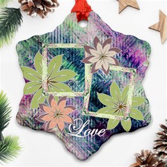 Blues flowers Love Floral Ornament 1 - Ornament (Snowflake)