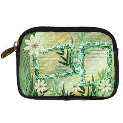 Aqua blue green floras digital camera case - Digital Camera Leather Case Aqua blue green floras digital camera case - Digital Camera Leather Case
