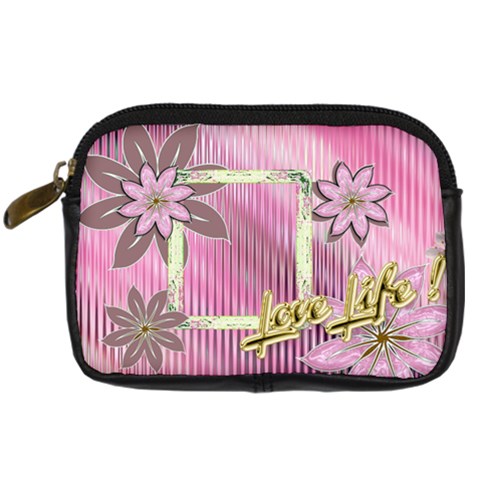 Love Life Pink Floral Digital Camera Case By Ellan Front