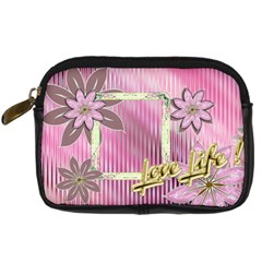 Love Life pink floral digital camera case - Digital Camera Leather Case Love Life pink floral digital camera case - Digital Camera Leather Case