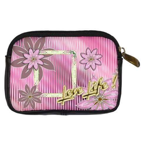 Love Life Pink Floral Digital Camera Case By Ellan Back