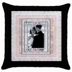 Pretty Pink Throw Pillow Case - Throw Pillow Case (Black)