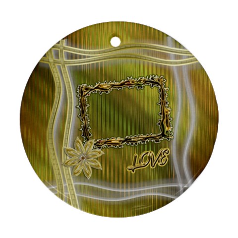 Gold Floral Round Ornament By Ellan Front