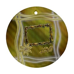 Gold floral round ornament - Ornament (Round)