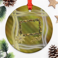 Gold floral round ornament - Ornament (Round)