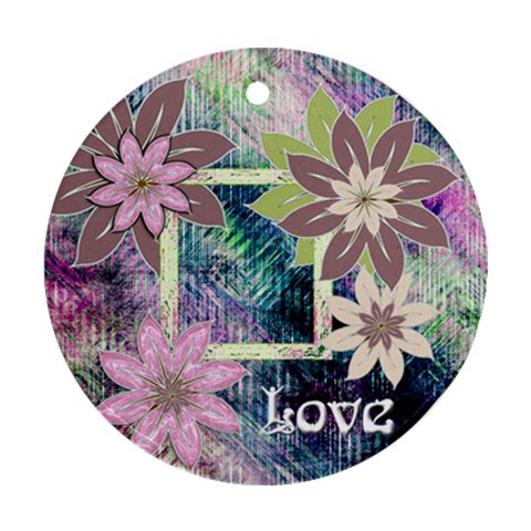 Pastel Garden Love Floral Round Ornament By Ellan Front