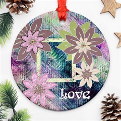 Pastel garden love floral round ornament - Ornament (Round)