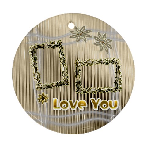 Neutral Love Floral Round Ornament By Ellan Front