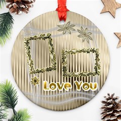 Neutral love floral round ornament - Ornament (Round)