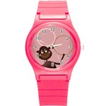 Pink Monkey watch small - Round Plastic Sport Watch (S)
