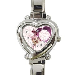 Pink heart watch - Heart Italian Charm Watch